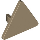 LEGO Tan foncé Triangulaire Sign avec Clip ouvert en 'o' (65676)