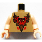 LEGO Dunkel Beige Viktor Krum Torso mit Rot Durmstrang Logo mit Licht Fleisch Arme und Licht Fleisch Hände (973 / 76382)