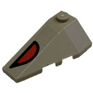 LEGO Dunkel Beige Keil 2 x 4 Verdreifachen Links mit rot und Schwarz Eye Aufkleber (43710)