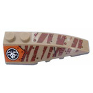 LEGO Dark Tan Wedge 2 x 6 Double Right with Alien Skull and Tiger Stripes Sticker (41747)