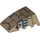 LEGO Dark Tan Wedge 4 x 4 Triple Curved without Studs with Bricks, Blue Lines, 2 Eyes (47753 / 94304)