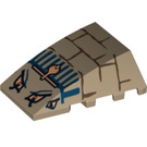 LEGO Dark Tan Wedge 4 x 4 Triple Curved without Studs with Pharaoh Eyes & Brickwork (47753 / 94314)