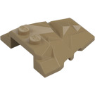 LEGO Beige scuro Cuneo 4 x 4 con Jagged Angles (28625 / 64867)