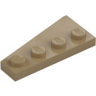 LEGO Tumma beige Kiila Levy 2 x 4 Siipi Oikein (41769)