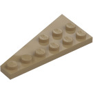 LEGO Dunkel Beige Keil Platte 3 x 6 Flügel Rechts (54383)