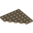 LEGO Donker Zandbruin Wig Plaat 6 x 6 Hoek (6106)