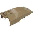 LEGO Mørk beige Frontrute 4 x 8 x 2 med Håndtak (38480 / 92579)