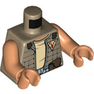 LEGO Mörk Gulbrun Zander med Mörk Gulbrun Jacka Minifigur Kropp (973 / 76382)