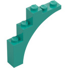 LEGO Turquesa oscuro Arco 1 x 5 x 4 Arco regular, parte inferior sin refuerzo (2339 / 14395)