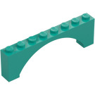 LEGO Turchese scuro Arco 1 x 8 x 2 Rialzato, parte superiore sottile senza rinforzo inferiore (16577 / 40296)