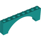 LEGO Dark Turquoise Arch 1 x 8 x 2 Raised, Thin Top without Reinforced Underside (16577 / 40296)