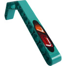 LEGO Donker Turquoise Balk 3 x 3.8 x 7 Krom 45 Dubbele met Oranje en Rood Backlight Model Links Kant Sticker from Set 8202 (32009)