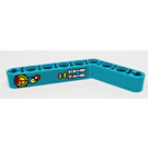 LEGO Donker Turquoise Balk Krom 53 graden, 4 en 6 Gaten met Gauges en Levers Links Sticker (6629)