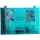LEGO Dark Turquoise Book Half with Hinges with Ariel, Ursula, Gold and White Shells with Ariel, Ursula, Shells, Trim, Seafloor, Shells, Fish Sticker (102122)