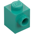 LEGO Dark Turquoise Brick 1 x 1 with Stud on One Side (87087)