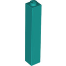LEGO Donker Turquoise Steen 1 x 1 x 5 met Solid Stud (2453)