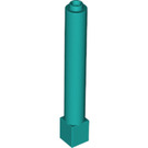 LEGO Donker Turquoise Steen 1 x 1 x 6 Ronde met Vierkant Basis (43888)