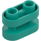 LEGO Donker turquoise Steen 1 x 2 Afgerond met open Midden (77808)