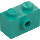 LEGO Mørk turkis Kloss 1 x 2 med 1 Knott på Side (86876)