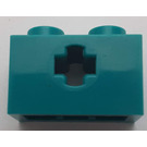LEGO Dark Turquoise Brick 1 x 2 with Axle Hole ('+' Opening and Bottom Stud Holder) (32064)