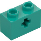 LEGO Dark Turquoise Brick 1 x 2 with Axle Hole ('+' Opening and Bottom Tube) (31493 / 32064)