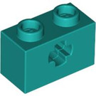 LEGO Donker Turquoise Steen 1 x 2 met As Gat ('+' Opening en Bodembuis) (31493 / 32064)