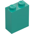 LEGO Mørk Turkis Klods 1 x 2 x 2 med inde i knops holder (3245)