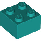 LEGO Donker Turquoise Steen 2 x 2 (3003 / 6223)