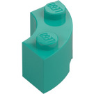 LEGO Donker turquoise Steen 2 x 2 Rond Hoek met nop inkeping en versterkte onderkant (85080)