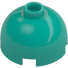 LEGO Donker turquoise Steen 2 x 2 Rond met Dome Top (Veiligheidsnop, ashouder) (3262 / 30367)