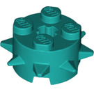 LEGO Donker Turquoise Steen 2 x 2 Ronde met Spikes (27266)