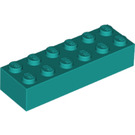 LEGO Dunkles Türkis Backstein 2 x 6 (2456 / 44237)