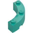 LEGO Donker turquoise Steen 4 x 4 Rond Hoek (Breed met 3 Noppen) (48092 / 72140)