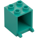 LEGO Dark Turquoise Container 2 x 2 x 2 with Recessed Studs (4345 / 30060)