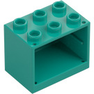 LEGO Mörk Turkos Skåp 2 x 3 x 2 med infällda knoppar (92410)