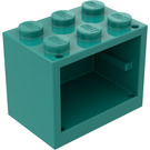 LEGO Mørk turkis Skap 2 x 3 x 2 med solide knotter (4532)