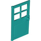 LEGO Dark Turquoise Door 1 x 4 x 6 with 4 Panes and Stud Handle (60623)