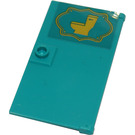 LEGO Dark Turquoise Door 1 x 4 x 6 with Stud Handle with Gold Toilet Sticker (35290)