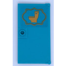 LEGO Donker Turquoise Deur 1 x 4 x 6 met Stud Handvat met Gold Toilet Sticker (35290)