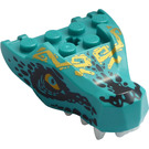 LEGO Dark Turquoise Dragon Head Upper Jaw with Gold Tribal Tattoos and Black Scales (71545 / 72362)