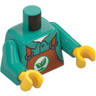 LEGO Dark Turquoise Gardener with Orange Trousers Minifig Torso (973 / 76382)