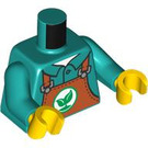LEGO Donker Turquoise Gardener met Oranje Trousers Minifig Torso (973 / 76382)