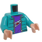 LEGO Mörk Turkos Gwen Stacy Minifigur Kropp (973 / 76382)