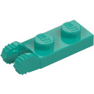 LEGO Dark Turquoise Hinge Plate 1 x 2 with Locking Fingers with Groove (44302)