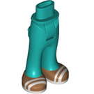 LEGO Donker Turquoise Heup met Pants met Medium Flesh Feet en Wit Sandals (35584)