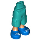 LEGO Donker turquoise Heup met Korte broeken met Cargo Pockets met Blauw shoes (2268)