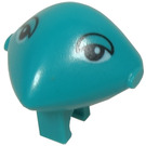 LEGO Turquoise Foncé Martian Espacer Tête avec Plaine Yeux (30529 / 84519)