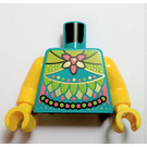 LEGO Dark Turquoise Minifig Torso with Flower and Petals (Folk Fairy) (973)