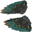 LEGO Dark Turquoise Nine-Headed Beast Wings Sheet