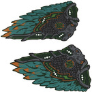 LEGO Dark Turquoise Nine-headed Beast Wings Sheet